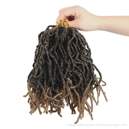 Cheap Synthetic 8 inch Nu Faux afro Locs Crochet hair Distressed  boho colored locs Crochet Soft Faux Locs for black women